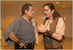 John Treleaven avec Placido Domingo - spectacles de l' 'Anneau' &agrave; Chicago. 